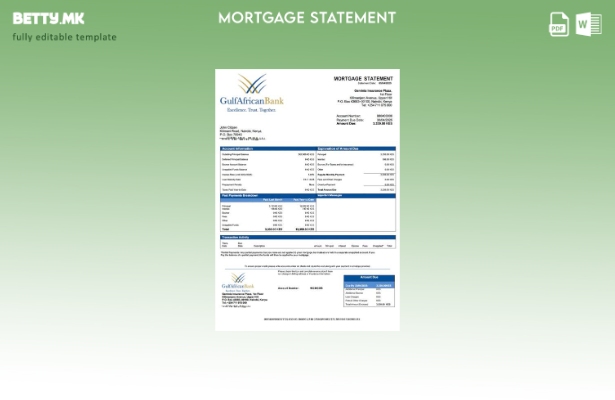 модерен стил Извештај за хипотека на Африканската банка во Кенија Залив Шаблон з